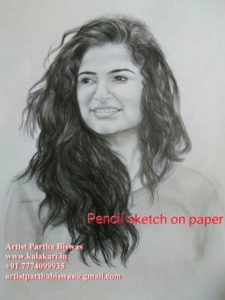 Graphite pencil sketch of a girl