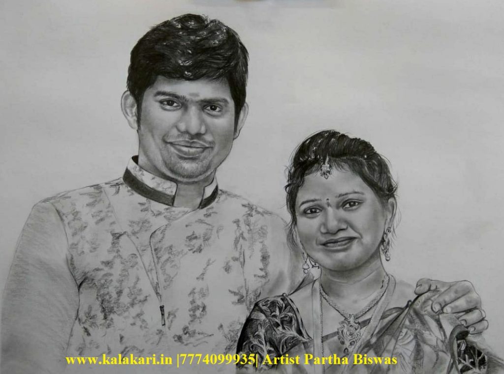 Photo to pencil sketch|100% Handmade sketch portrait|kalakari.in