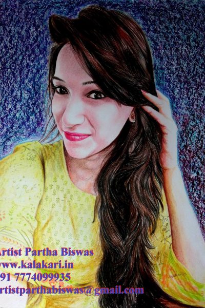 Portrait Drawing- Drawing a Beauty Girl with colored pencils